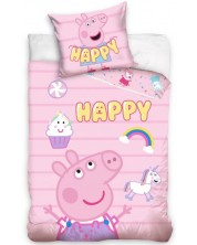 Детски спален комплект Sonne - Peppa Pig Happy, 2 части 